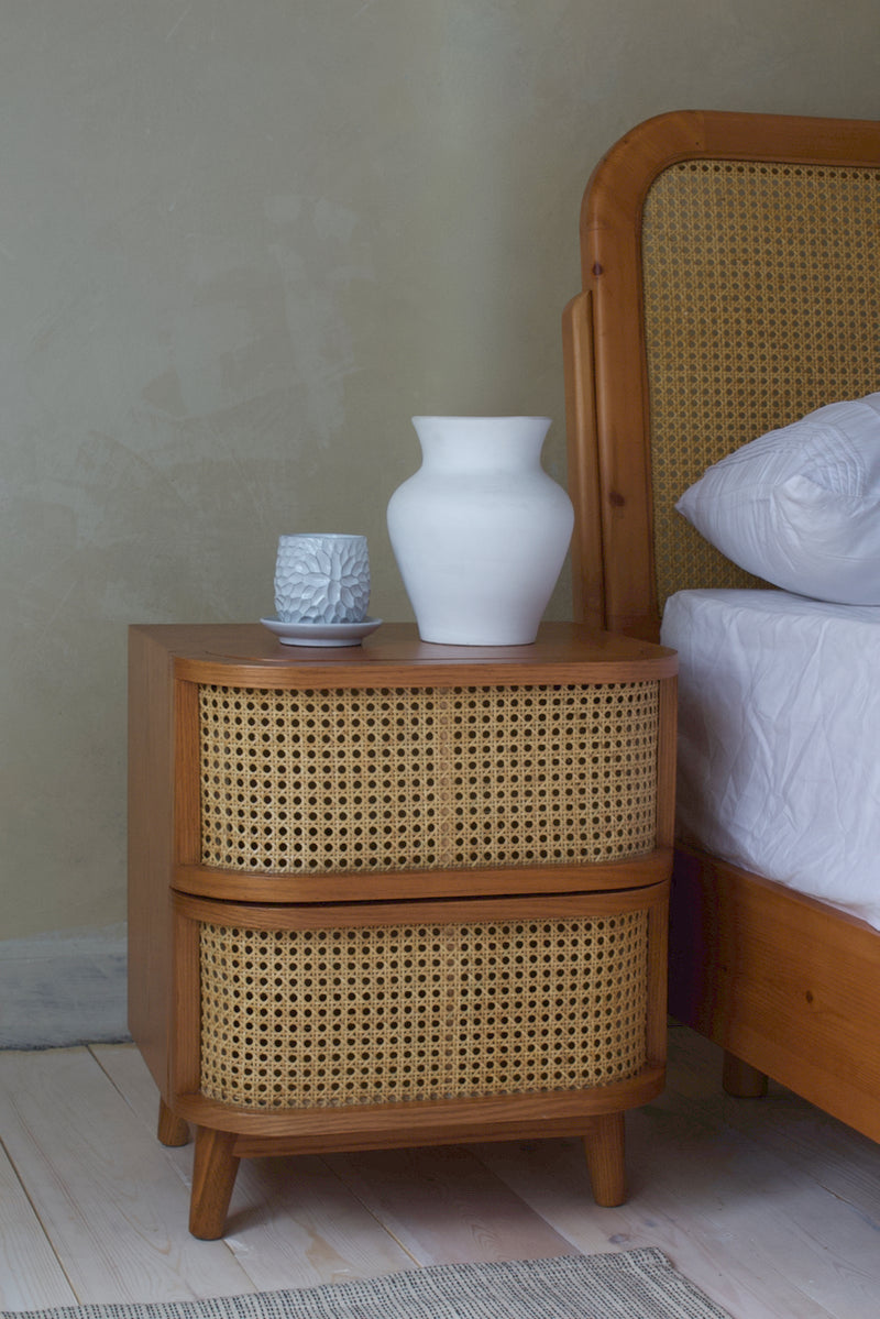 Cane Bedside Table