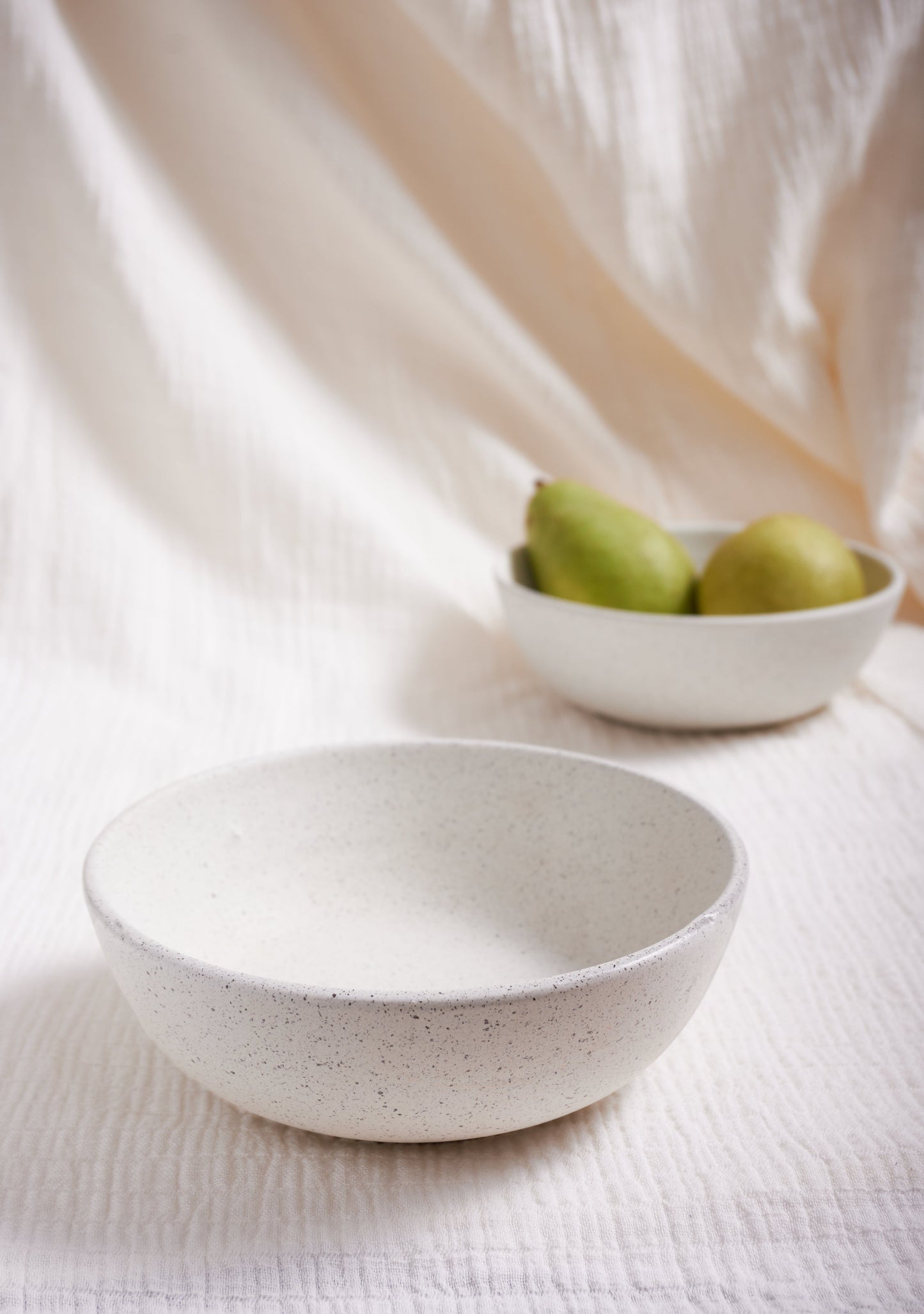 Medium Bowl Low - Stone White