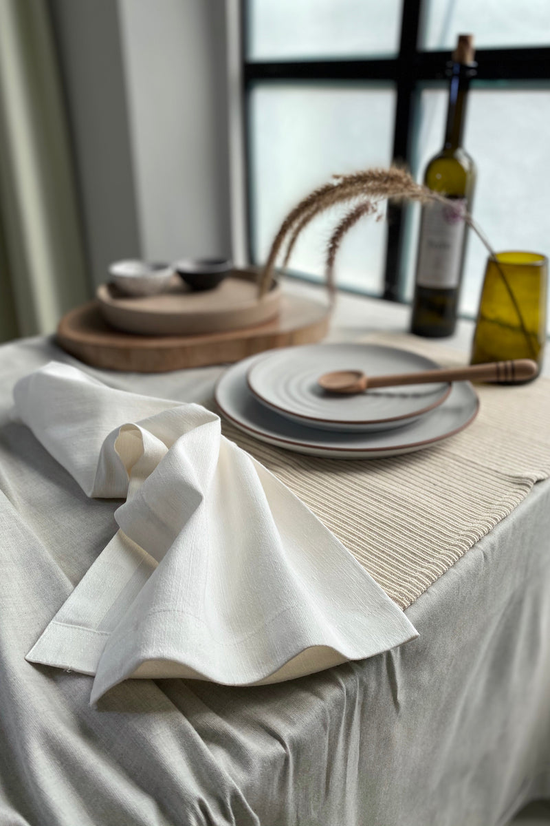 White Linen Towels (Set f 4)