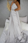 Cotton Sateen Fitted Sheet Set Glacier Grey