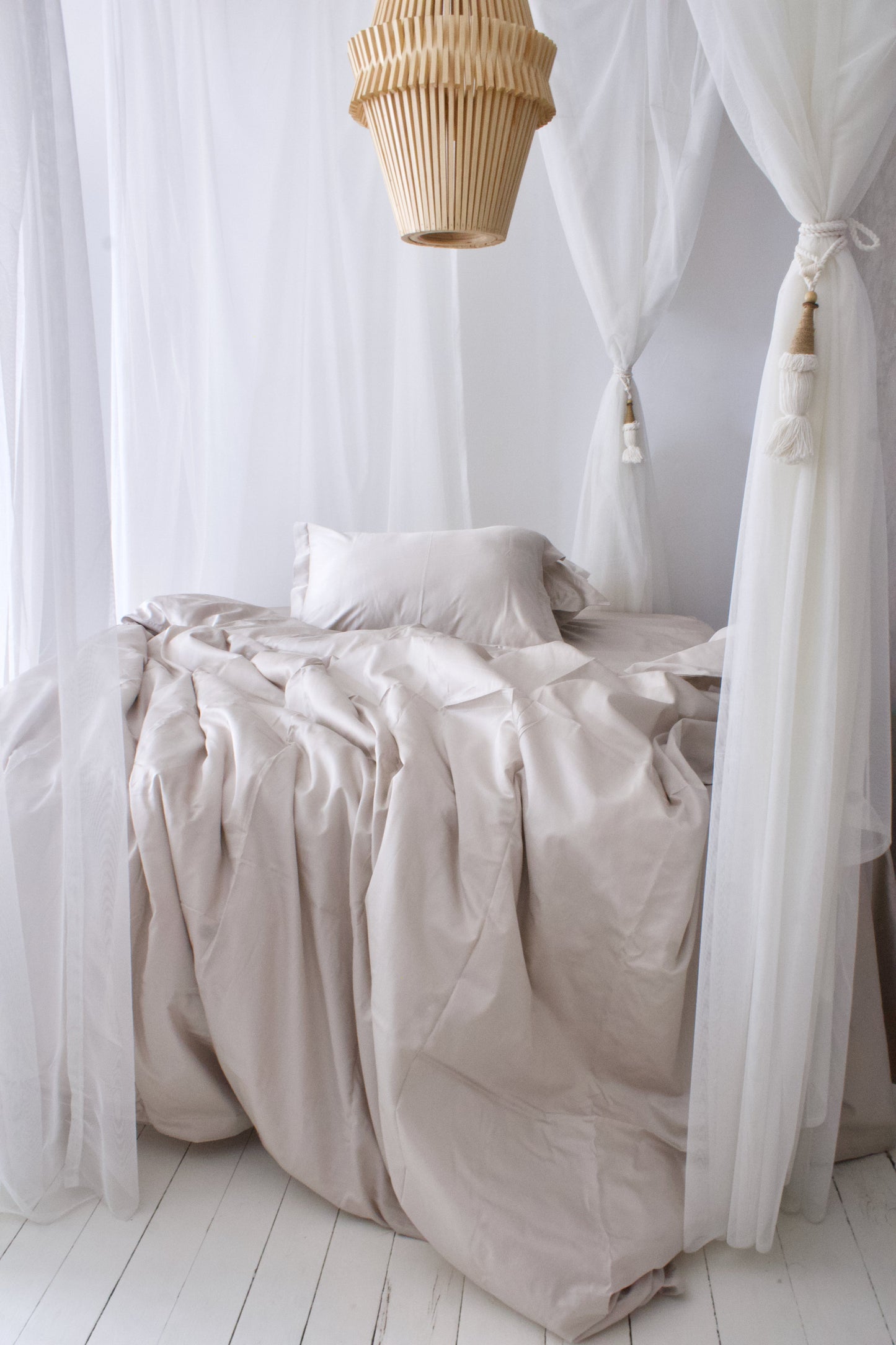 Cotton Sateen Duvet Cover Set Bone